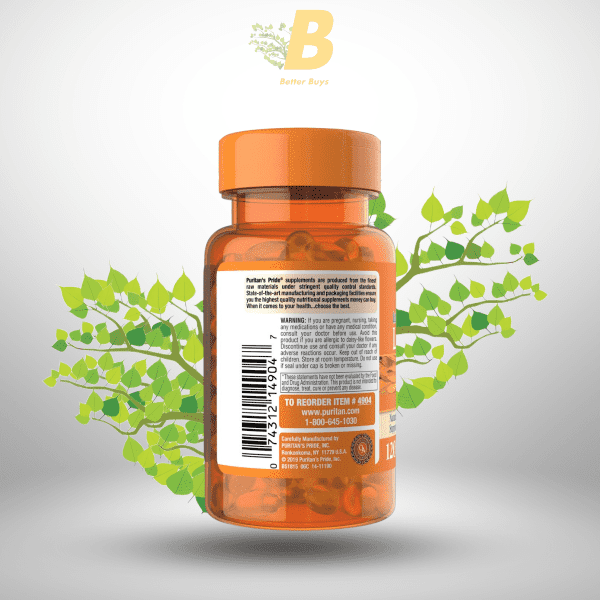 Puritan's Pride Lutigold Lutein 20mg with Zeaxanthin 120 Softgels - Image 4