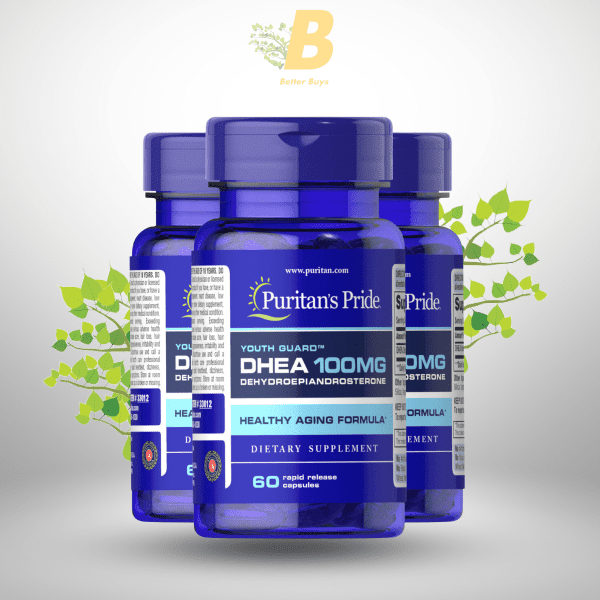 Puritan's Pride DHEA 100mg 60 Caplets - Image 2
