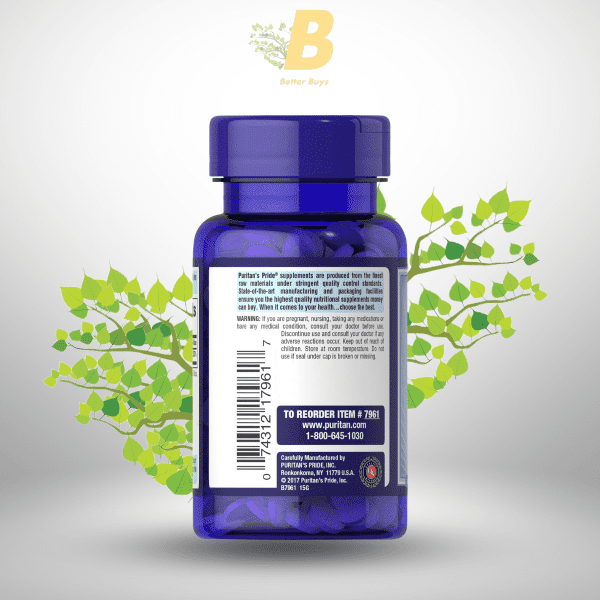 Puritan's Pride Biotin 1000mcg 100 Coated Tablets - Image 4