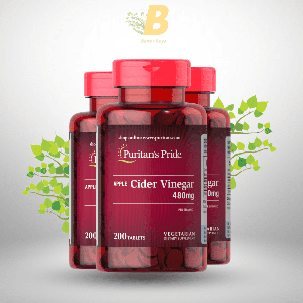 Puritan's Pride  Apple Cider Vinegar 480 mg. 200 Tablet - Image 2