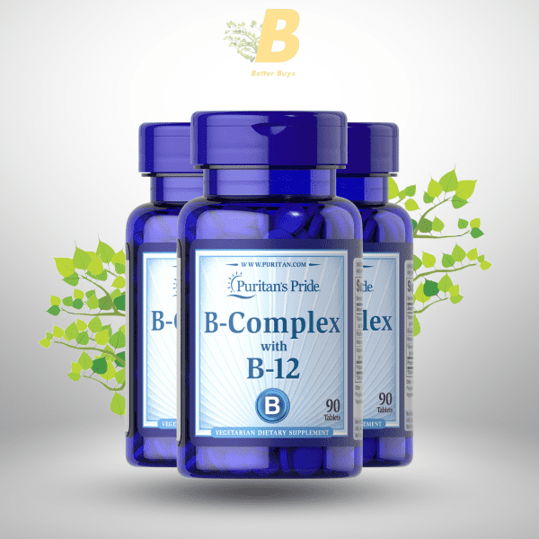Puritan's Pride Vitamin B-Complex and Vitamin B-12 90 Tablets - Image 2