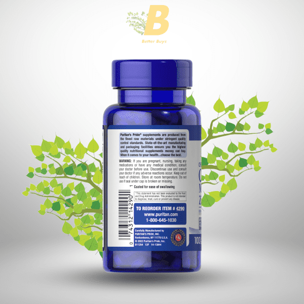 Puritan's Pride Calcium Magnesium Zinc Caplets 100 Count - Image 4