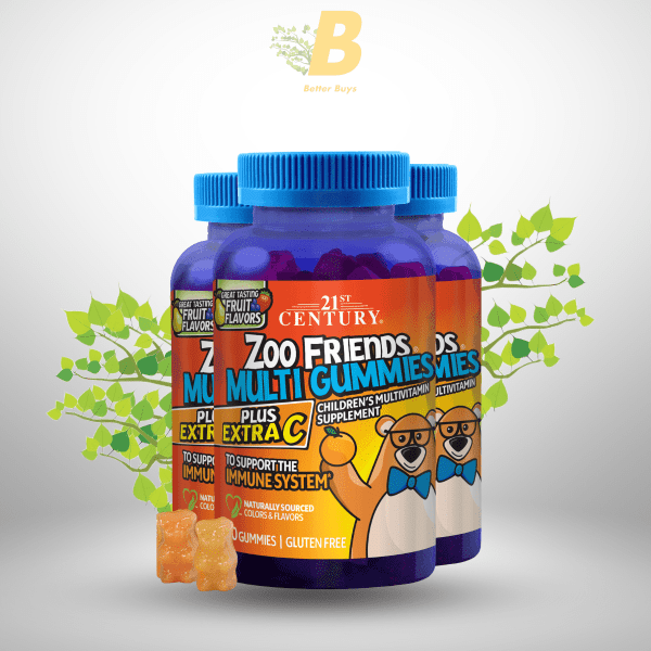 21st Century Zoo Friends Multi Gummies Plus Extra C Children's Multivitamin Supplement - 60 Gummies - Image 2