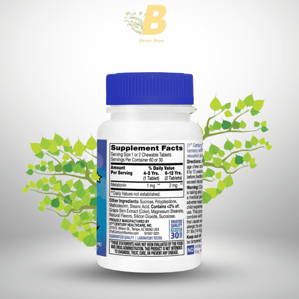 21st Century Zoo Friends Sleep Children's Chewable Melatonin - 60 Chewable Tablets - Image 3