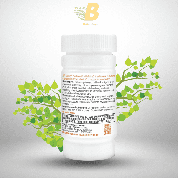 21st Century Zoo Friends with Extra C Chewable Tablets, 60 Count - Image 4