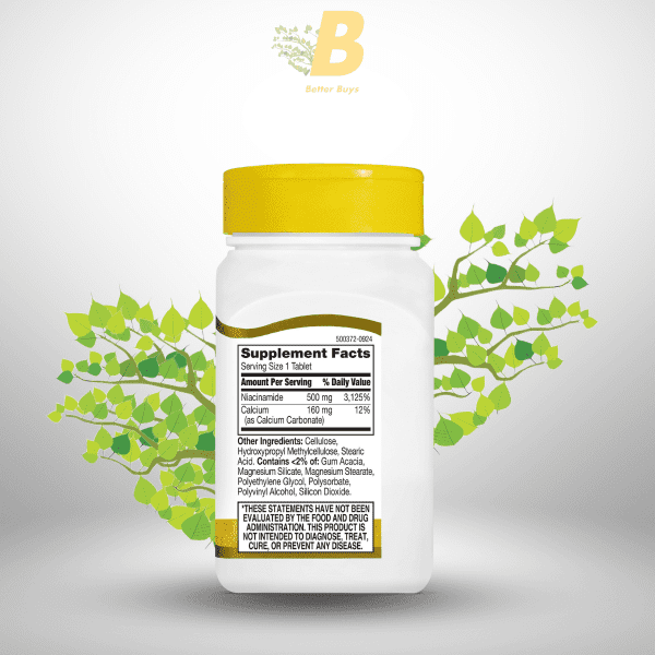 21st Century Prolonged Release Niacinamide - 500mg - 110 Tablets - Image 3