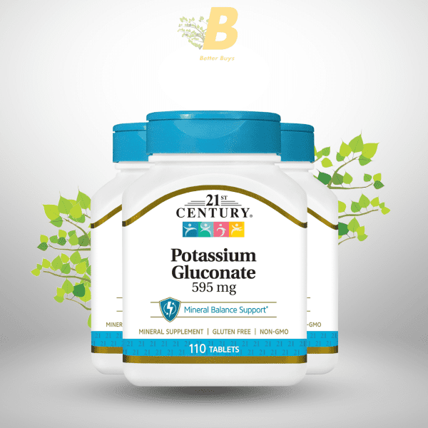 21st Century Potassium Gluconate - 595mg - 110 Tablets - Image 2
