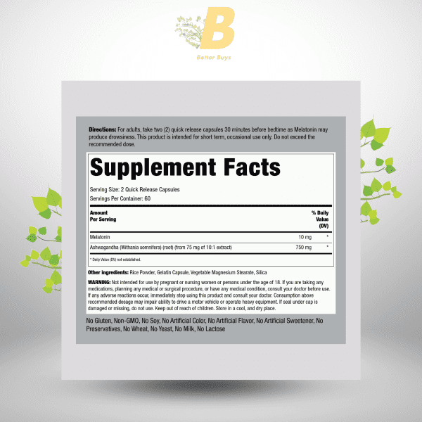 Piping Rock Melatonin Plus Ashwagandha 10mg In Bangladesh