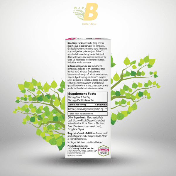 21st Century Herbal Slimming Tea Cranraspberry - 48g - 24 Bags - Image 3