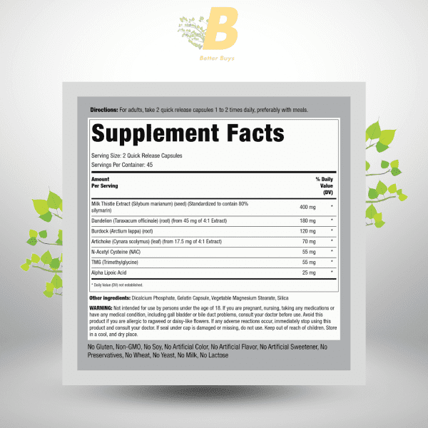 Piping Rock Liver Cleanse Complex | 90 Capsules | Liver Care Support Formula | Non-GMO, Gluten Free Supplement - Image 3