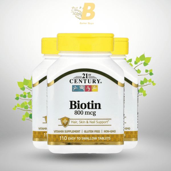 21st Century Biotin - 800mcg - 110 Easy Swallow Tablets - Image 2