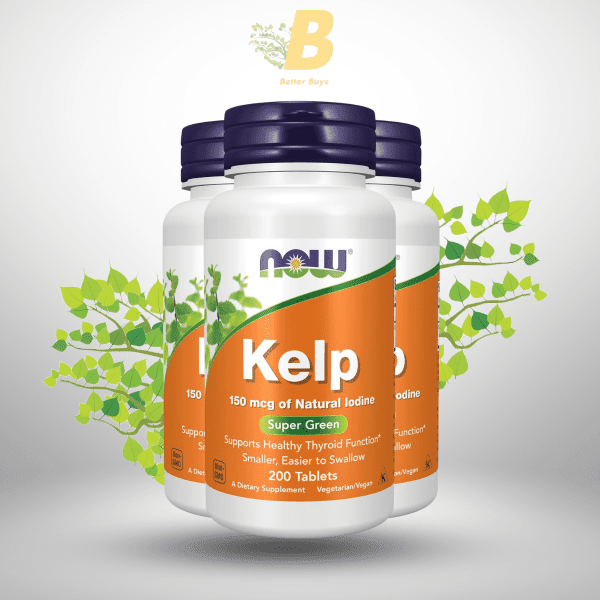 NOW Supplements, Kelp 150 mcg of Natural Iodine, Easier to Swallow Tablet, Super Green, 200 Tablets - Image 2