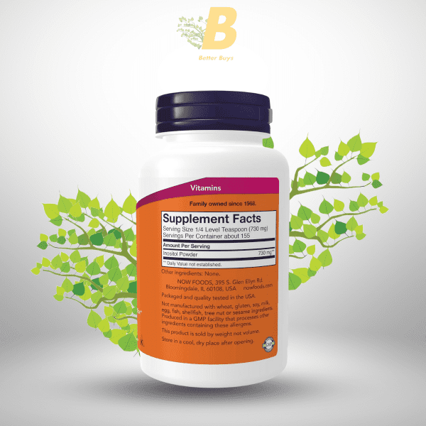 NOW Foods Supplements, Inositol Powder, Neurotransmitter Signaling*, Cellular Health*, 4-Ounce - Image 3