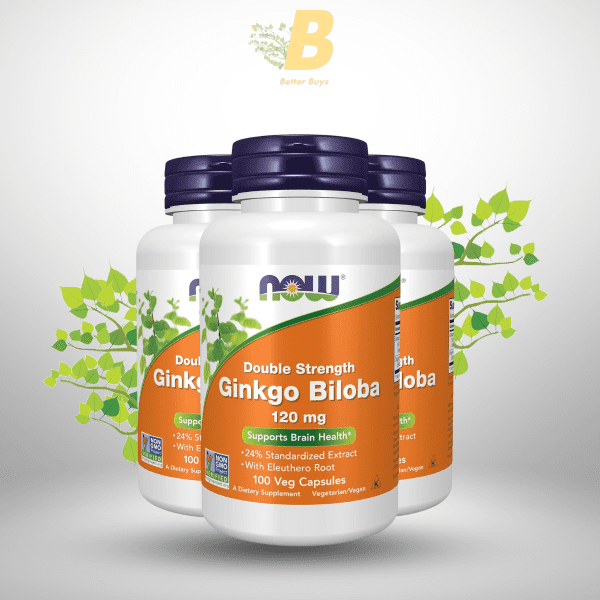 NOW Foods Supplements, Ginkgo Biloba 120 mg, Double Strength, Non-GMO Project Verified, 100 Veg Capsules - Image 2