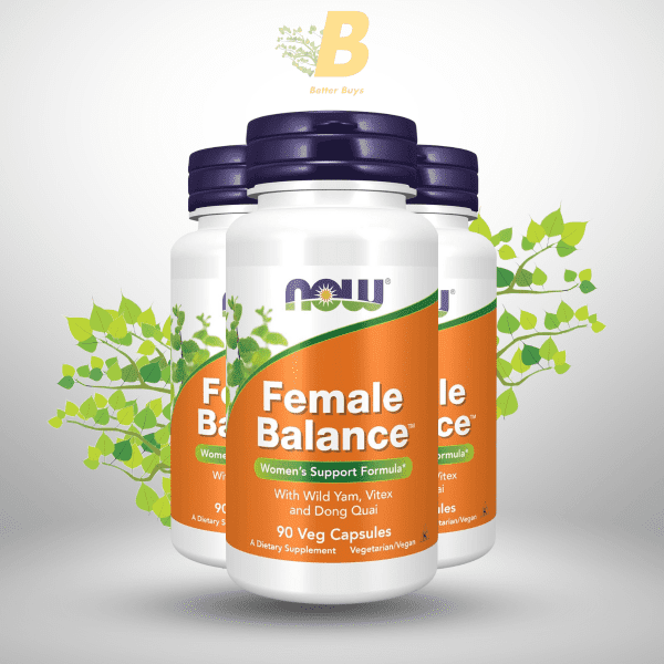 NOW Foods Supplements, Female Balance™ with Wild Yam, Vitex, Dong Quai, GLA, Vitamin B-6 and Folate, 90 Capsules - Image 2
