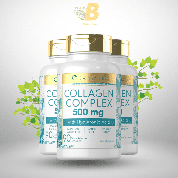 Carlyle Collagen Pills with Hyaluronic Acid 500mg | 90 Capsules | Hydrolyzed Collagen Supplement - Image 2