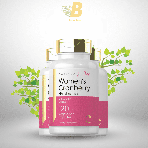 Carlyle Women's Cranberry Plus Probiotics | 120 Capsules | with 14 Probiotic Strains | Vegetarian, Non-GMO, Gluten Free Supplement | for Her - Image 2