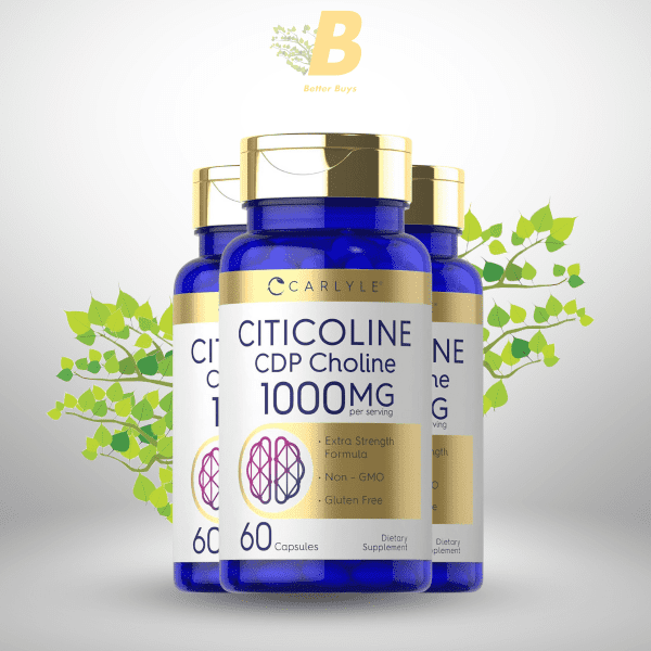 Carlyle Citicoline CDP Choline 1000mg | 60 Capsules | Extra Strength Formula | Non-GMO, Gluten Free Supplement - Image 2