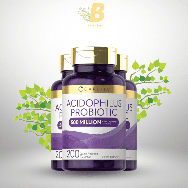 Carlyle Acidophilus Probiotic Capsules for Women and Men | 500 Million CFU | 200 Pills | Lactobacillus Supplement | Non-GMO and Gluten Free - Image 2