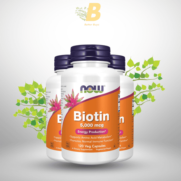 NOW Foods Biotin 5000 mcg Capsules, 120 Count - Image 2