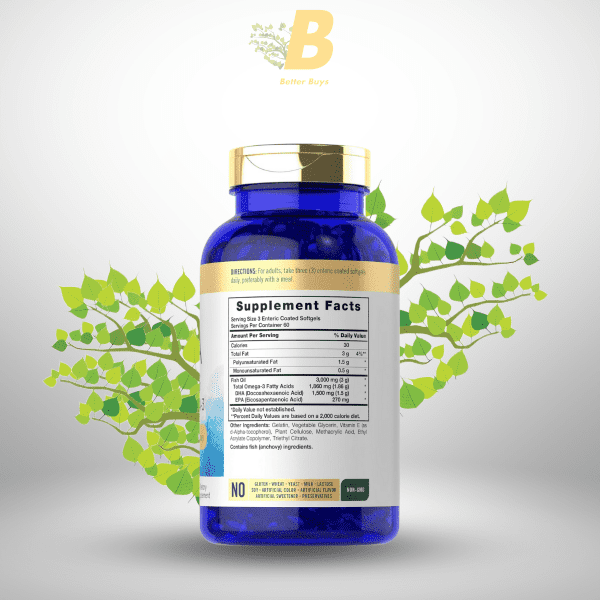 Carlyle DHA Supplement 1500mg | 180 Softgels | Omega-3 Supplement | Non-GMO, Gluten Free - Image 3