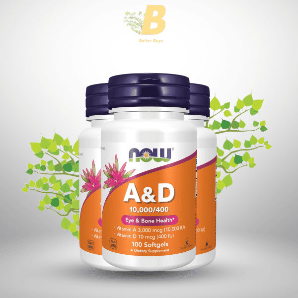 NOW Supplements, Vitamin A & D 10,000/400 IU, Eye Health*, Essential Nutrition, 100 Softgels - Image 2