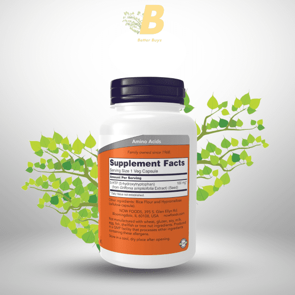 NOW Supplements, 5-HTP (5-hydroxytryptophan) 100 mg, Neurotransmitter Support*, 120 Veg Capsules - Image 3
