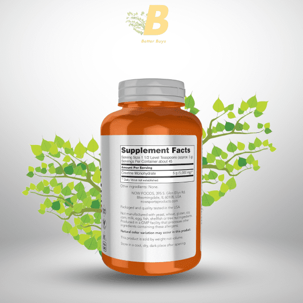 NOW Foods Sports Nutrition, Creatine Monohydrate Powder, Mass Building*/Energy Production*, 8-Ounce, 227gm - Image 3