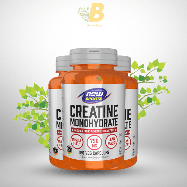 NOW Foods Sports Nutrition, Creatine Monohydrate 750 mg, Mass Building*/Energy Production*, 120 Veg Capsules - Image 2