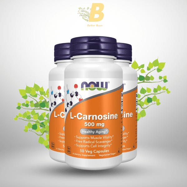 NOW L-Carnosine - 500 mg - 50 Veg Capsules - Image 2