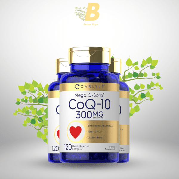 Carlyle CoQ10 300mg | 120 Softgels | Mega Q-Sorb Coenzyme Q-10 | with Black Pepper Extract | Non-GMO, Gluten Free Supplement - Image 2