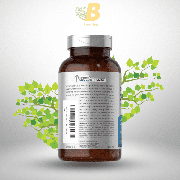 Horbäach Omega 3-6-9 Fish, Flax, Borage - 3600mg - 240 Softgels - Image 4