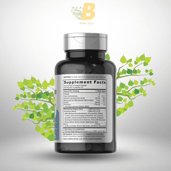 Horbaach Glucosamine Chondroitin MSM with Turmeric - 2700 mg - 180 Tablets - Image 3