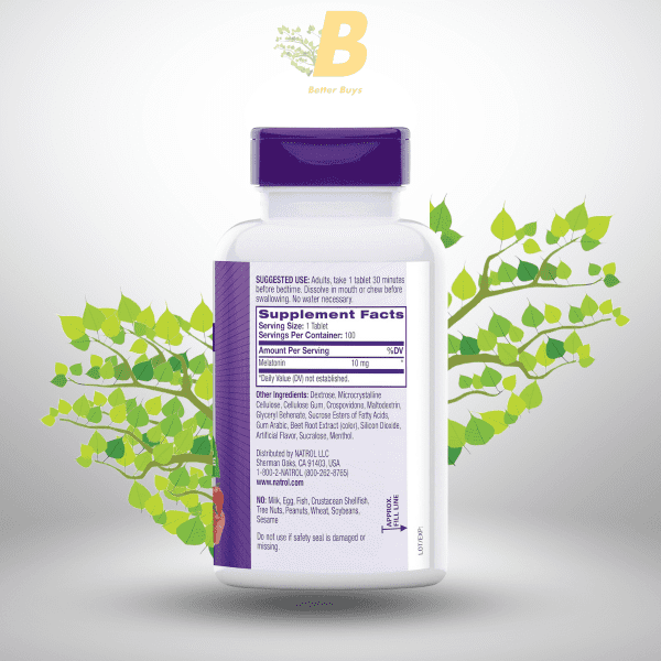 Natrol Melatonin 10mg Fast Dissolve Tablets - Strawberry Flavor, 100 Count - Image 3