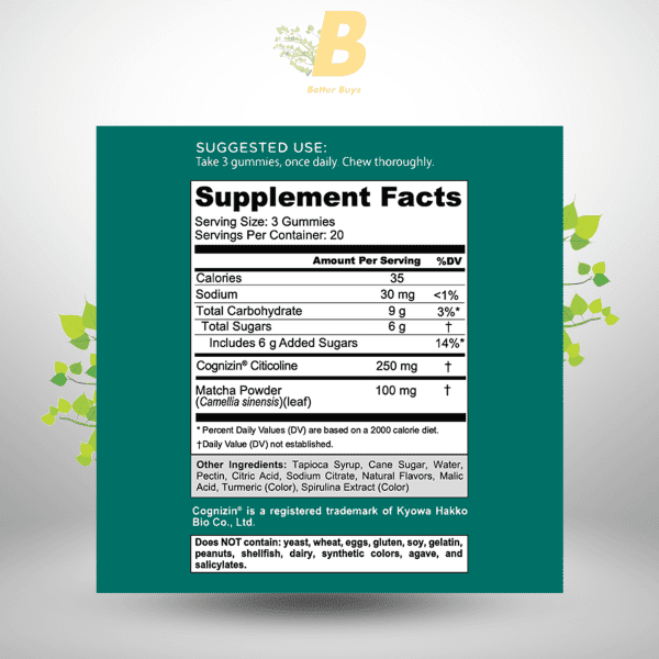 Goli Matcha Mind Gummies - 60 Count - Image 3