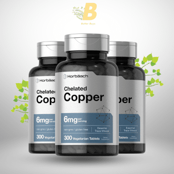 Horbäach Chelated Copper - 6mg - 300 Vegetarian Tablets