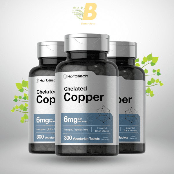 Horbäach Chelated Copper - 6mg - 300 Vegetarian Tablets