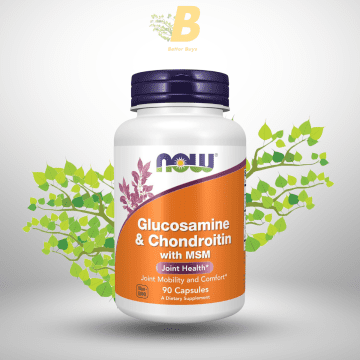 NOW Foods Supplements, Glucosamine & Chondroitin with MSM, Joint Health, Mobility and Comfort*, 90 Veg Capsules