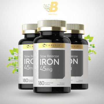 Carlyle Slow Release Iron - 45mg - 180 Vegetarian Tablets