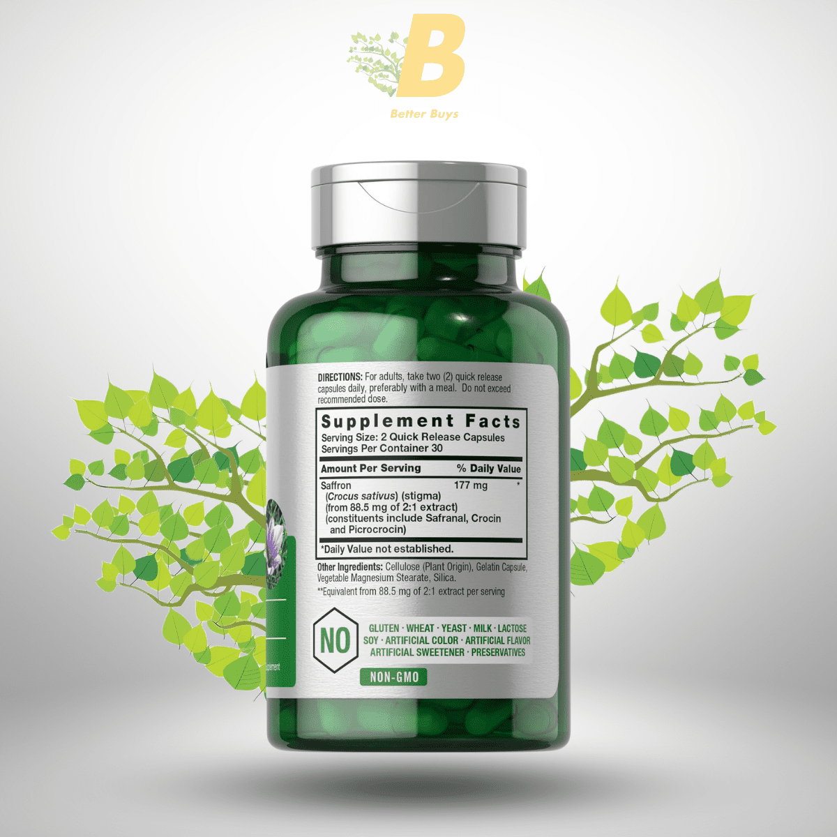 Horbaach Saffron Extract - 177mg - 60 Capsules 1 470