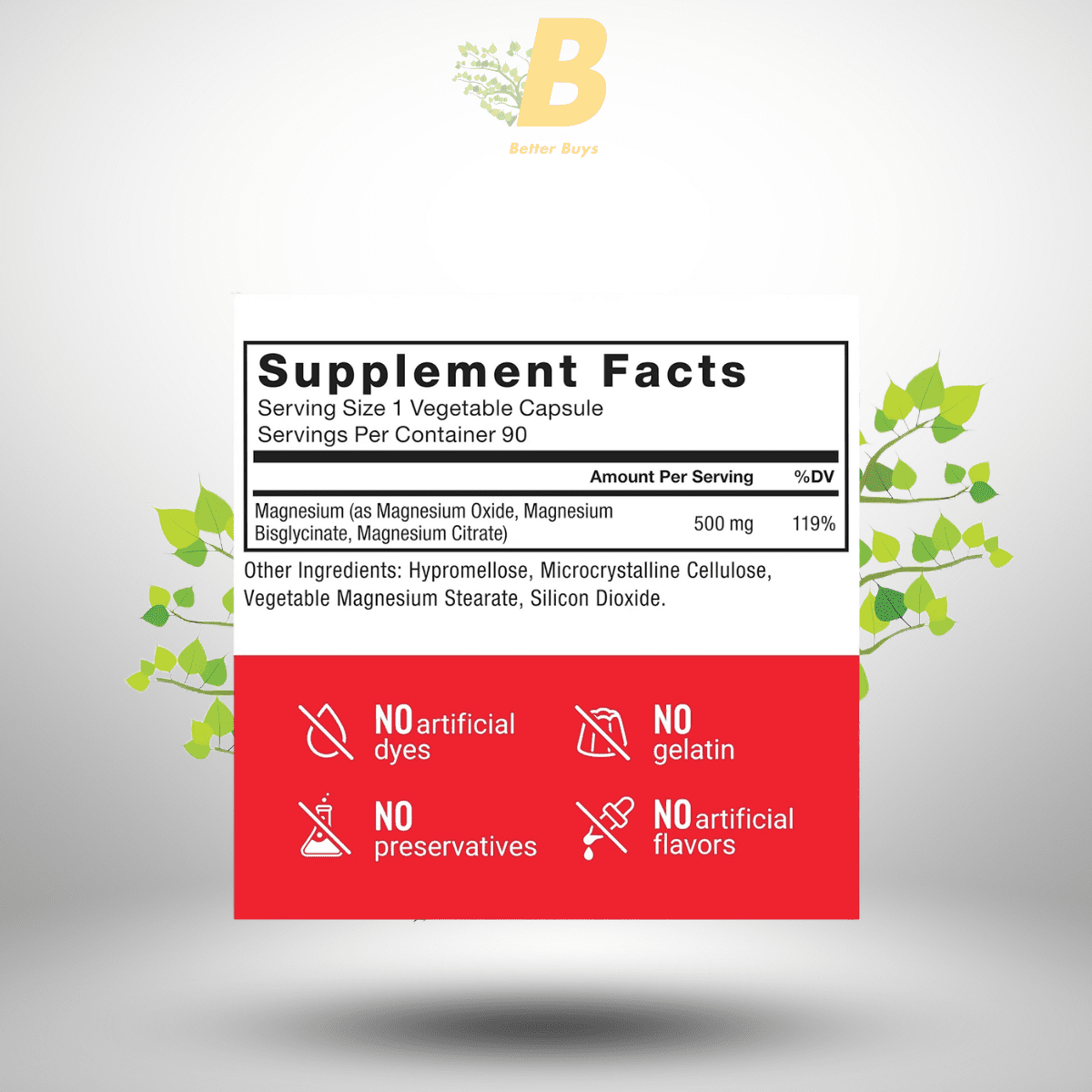 Force Factor Magnesium Complex - 500 mg - 90 Vegetable Capsules 1 483 1