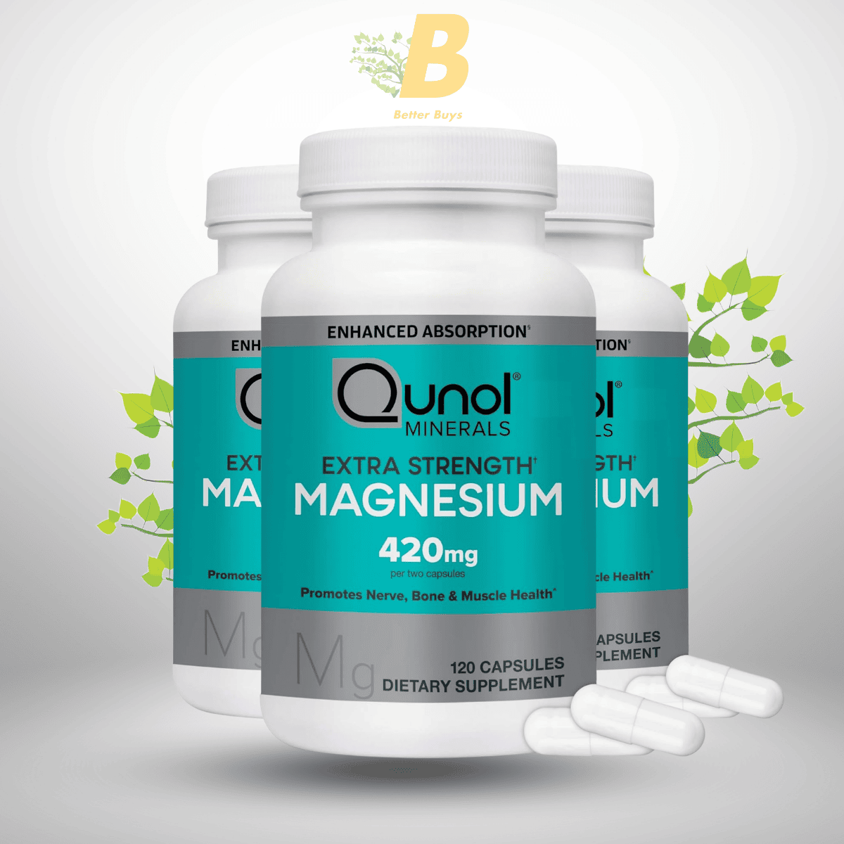 Qunol Magnesium Capsules 420mg 180 Capsules 1 10