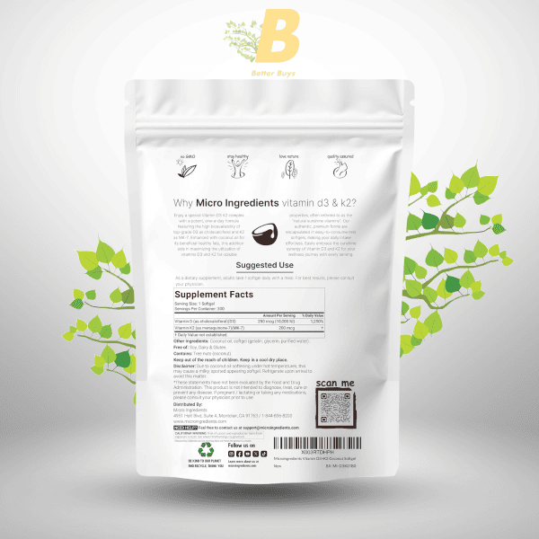 Micro Ingredients D3 K2 Bangladesh Micro Ingredients Vitamin D3 K2 price in Bangladesh buy Micro Ingredients D3 K2 online Bangladesh Micro Ingredients D3 K2 300 softgels BD