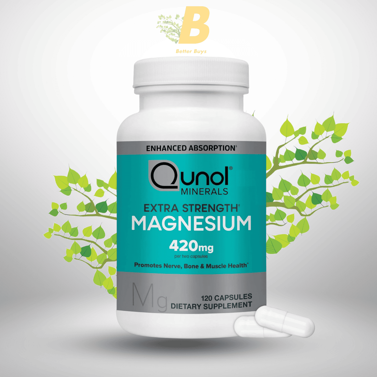 9 Qunol Magnesium 420mg 180 Capsules - authentic USA supplement in Bangladesh Qunol Magnesium capsules label - USA imported BD Buy Qunol Magnesium online in Bangladesh - Better Buys BD