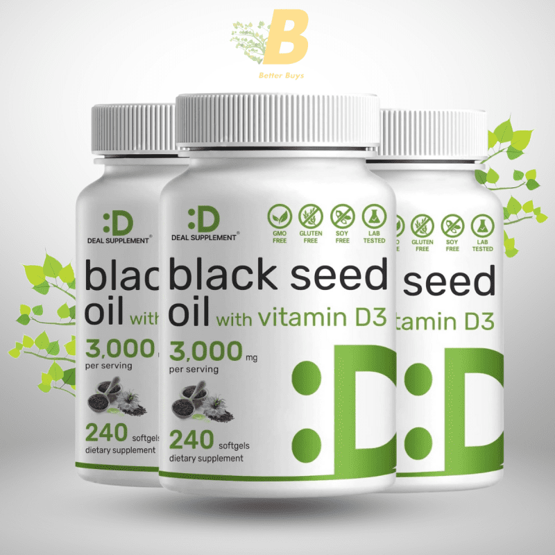 DEAL SUPPLEMENT Black Seed Oil 3000mg with Vitamin D3 – Best Black Seed Oil Supplement in Bangladesh