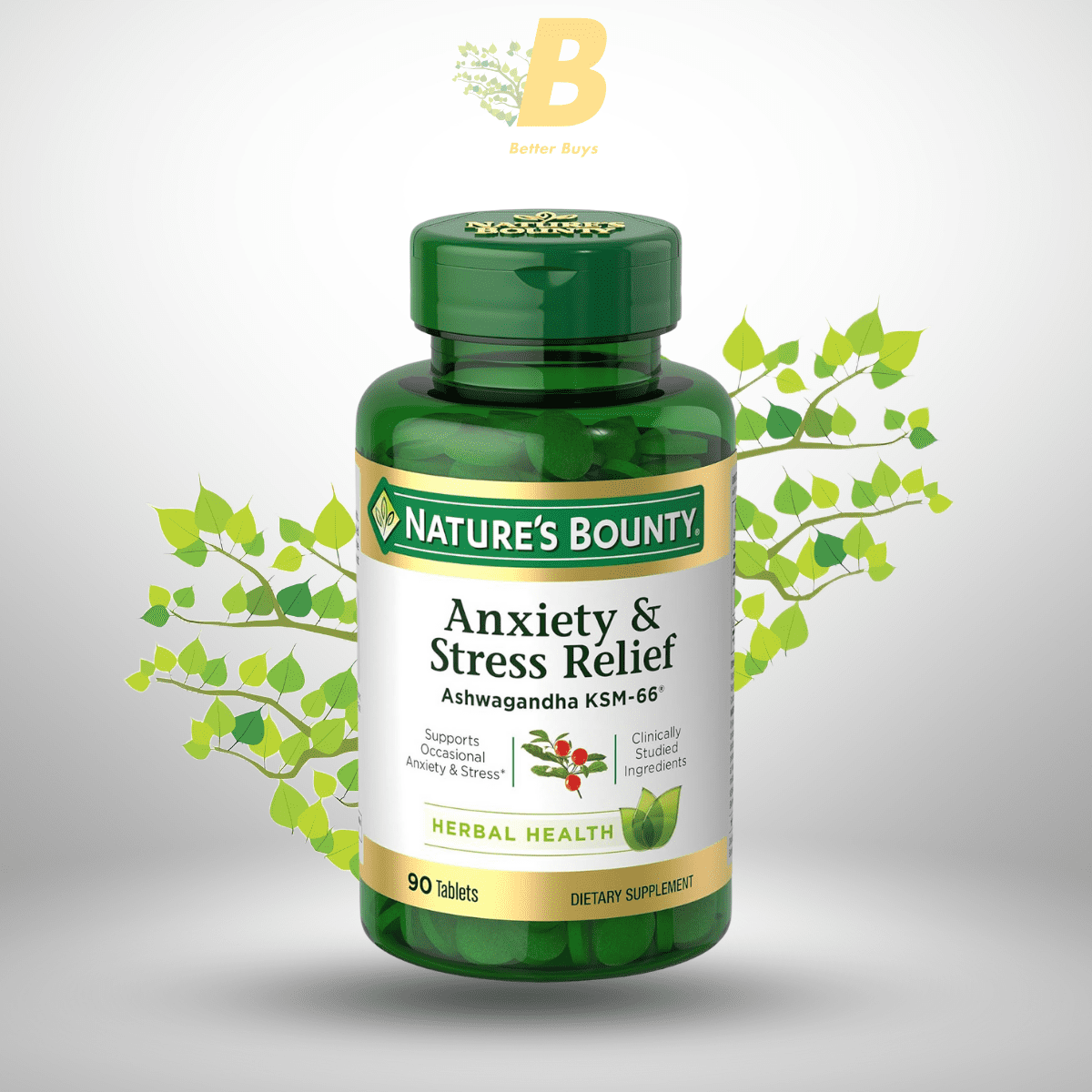 Nature's Bounty Stress Relief Ashwagandha KSM-66 90 Tablets - Best Stress Relief Supplement in Bangladesh Nature's Bounty Stress Relief Ashwagandha