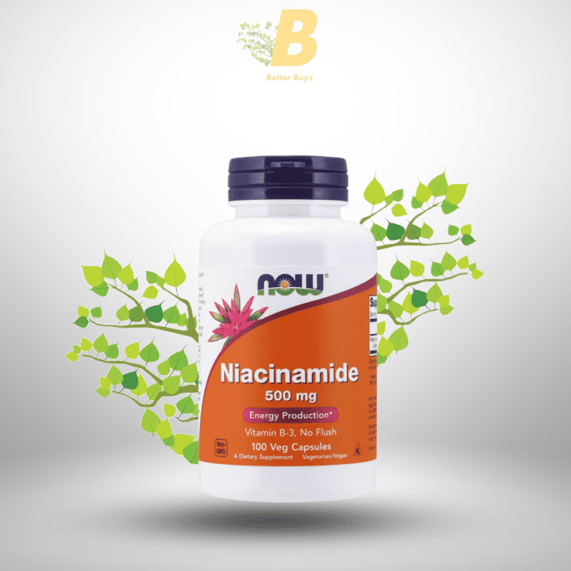 NOW Niacinamide 500mg, Niacinamide supplement in Bangladesh, Original NOW Niacinamide BD, Vitamin B3 capsule Bangladesh, Best supplement in Bangladesh, NOW Foods price in BD