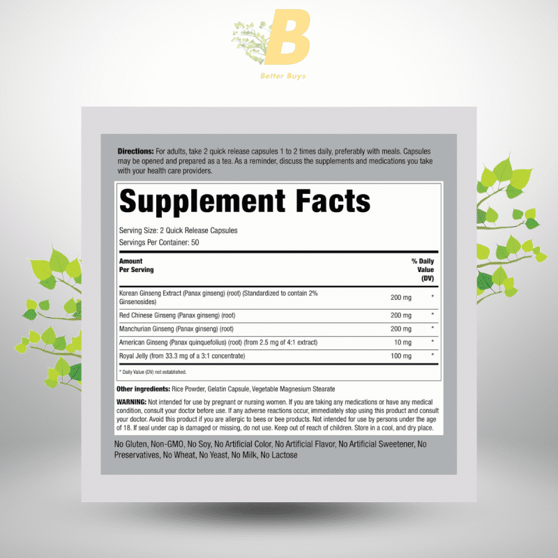 Piping Rock Super Ginseng Complex-100 Capsule in Bangladesh