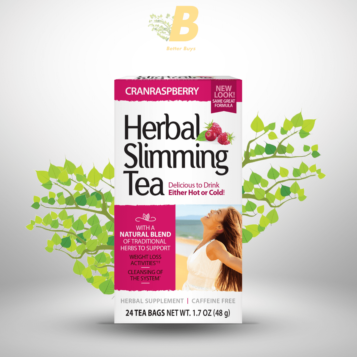 434 21st Century Herbal Slimming Tea Cranraspberry - 48g - 24 Bags - Image 1