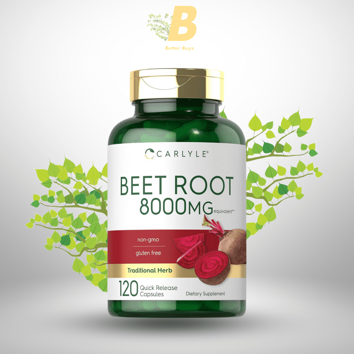 370 Carlyle Beet Root Capsules | 8000 mg | 120 Count - Image 1